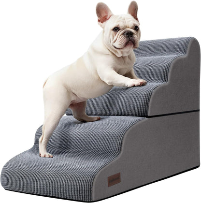 Dog Stairs and Ramp for High Bed, 5-Step Dog Steps for Small Dogs and Cats,Non-Slip Pet Stairs