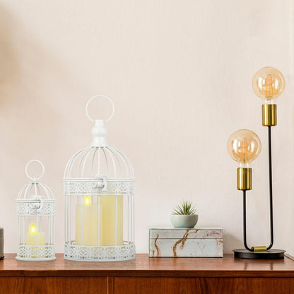 Sliner 4 Pcs Bird Cage Decorative Candle Holder Vintage Candle Holder Cage Lanterns Model for