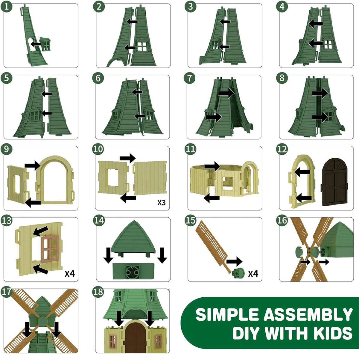 82PCS Farm Animals Toys Set Comes with Tractor Trailer, Windmill, Farmer, Fence - Playset for Kids
