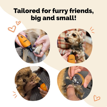 LuckyTail Pet Nail Grinder for Dogs and Cats - Super Quiet and Low Vibration Electric Dog Nail