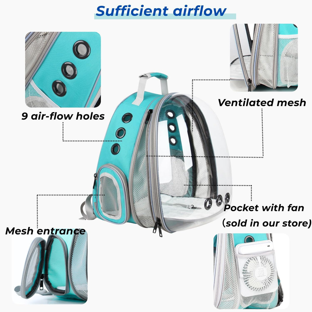 Lollimeow Cat Carrier Backpack, Bubble Expandable Backpack Carrier, Pets and Small