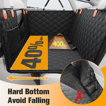 PETICON Convertible Back Seat Extender for Dogs, Dog Car Seat Cover Hard Bottom Holds 400 lbs