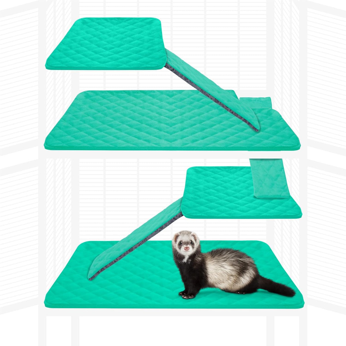 Paw Inspired Fitted Fleece Liners for Ferret Nation, Critter Nation Cage for Ferrets, Rats