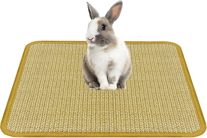 DYAUS Bunny Scratch Pad, Natural Sisal Rabbit Scratching Mat for Claws and Teeth Care, Indoor Bunny