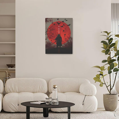 Japanese Armored Samurai Wall Art Modern Japan Warrior Canvas Wall Decor Asian Oriental Bushido