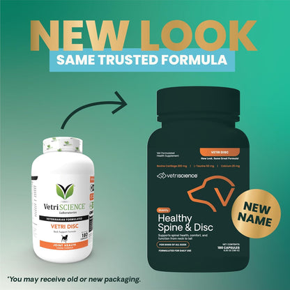 VetriScience Healthy Spine & Disc Easy-Open Capsules, Back & Spinal Support Chondroitin & Taurine