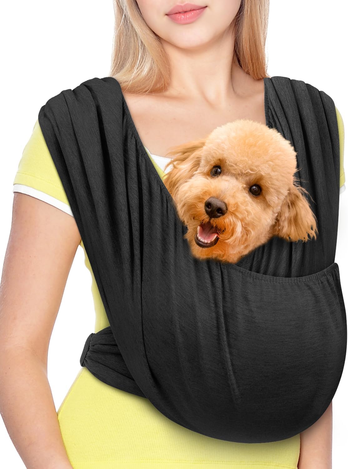 Dog Sling Swaddle Carrier Small Dog Cat Front Facing Carrier for Chest, Hands Free Puppy Carrying