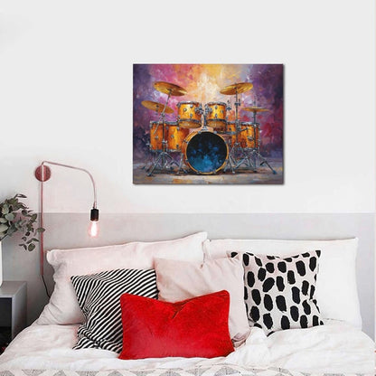 Music Wall Art Graffiti Musical Instruments Canvas Wall Decor Drum Pictures Painting Print Artwork