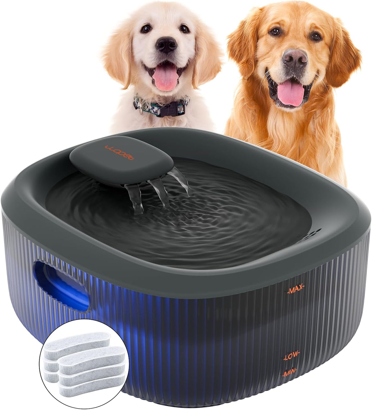 WOPET Dog Water Fountain for Large Dogs, 6L/205oz/1.7Gal Automatic Dog and Cat Water Fountain,Dog