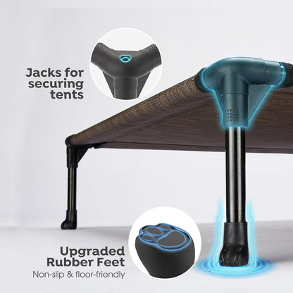 Veehoo 2 Pack Raised Dog Bed, Cooling Elevated Portable Cot with Washable & Breathable Mesh