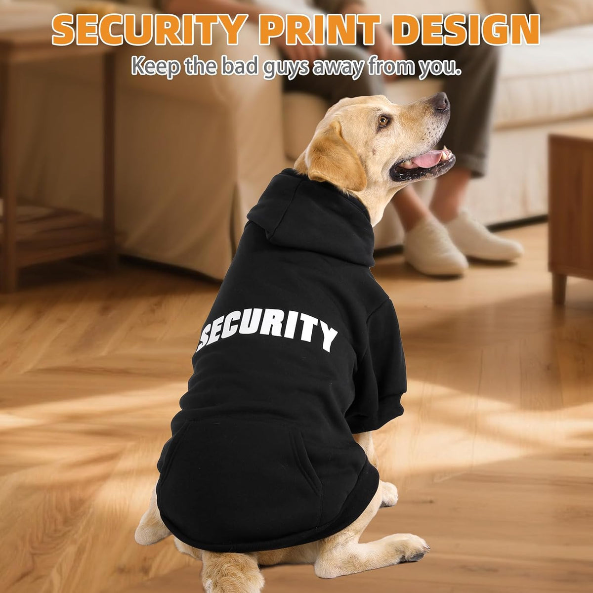 KOOLTAIL Security Dog Hoodie, Fall Puppy Sweater Clothes for Small Medium Large Dogs, Soft Warm