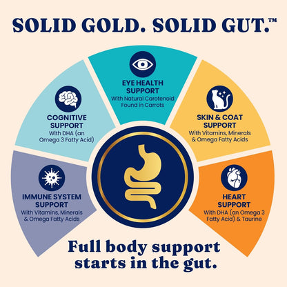 Solid Gold Bone Broth Cat Food Topper - Limited Ingredient Lickable Cat Broth Pouches w/Chicken