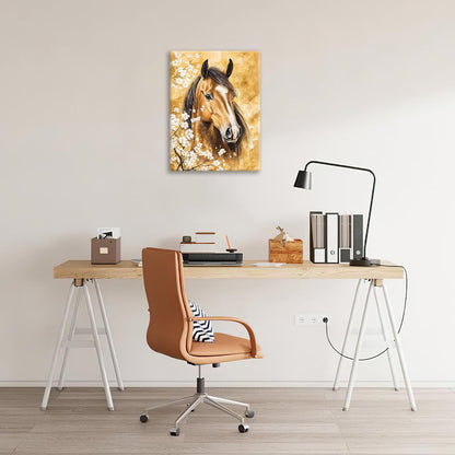 Horse Wall Art Canvas Rustic Horse Wall Decor Prints Framed Painting Farmhouse Flower Pictures