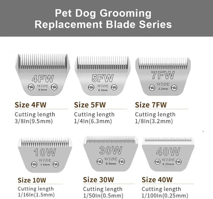 3PCS Wide Blades for Dog Grooming Blades Compatible with Andis,Oster A5,Wahl km10 Dog Clippers