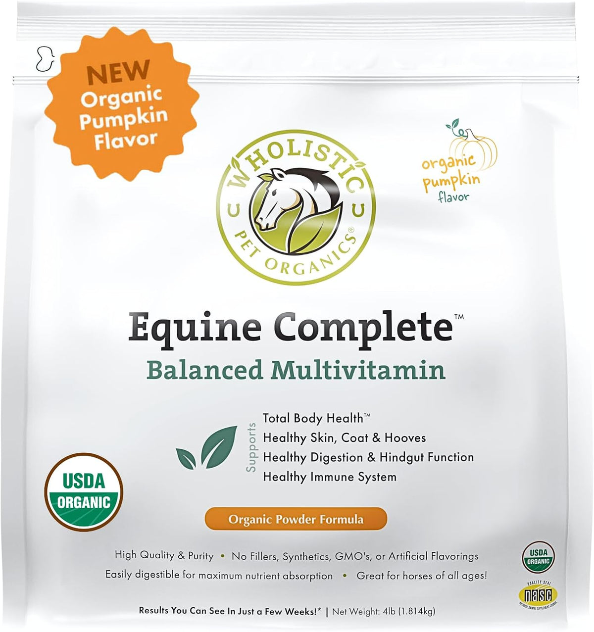 Wholistic Pet Organics Equine Complete: Horse Multivitamin for Total Body Health - Horse Supplement