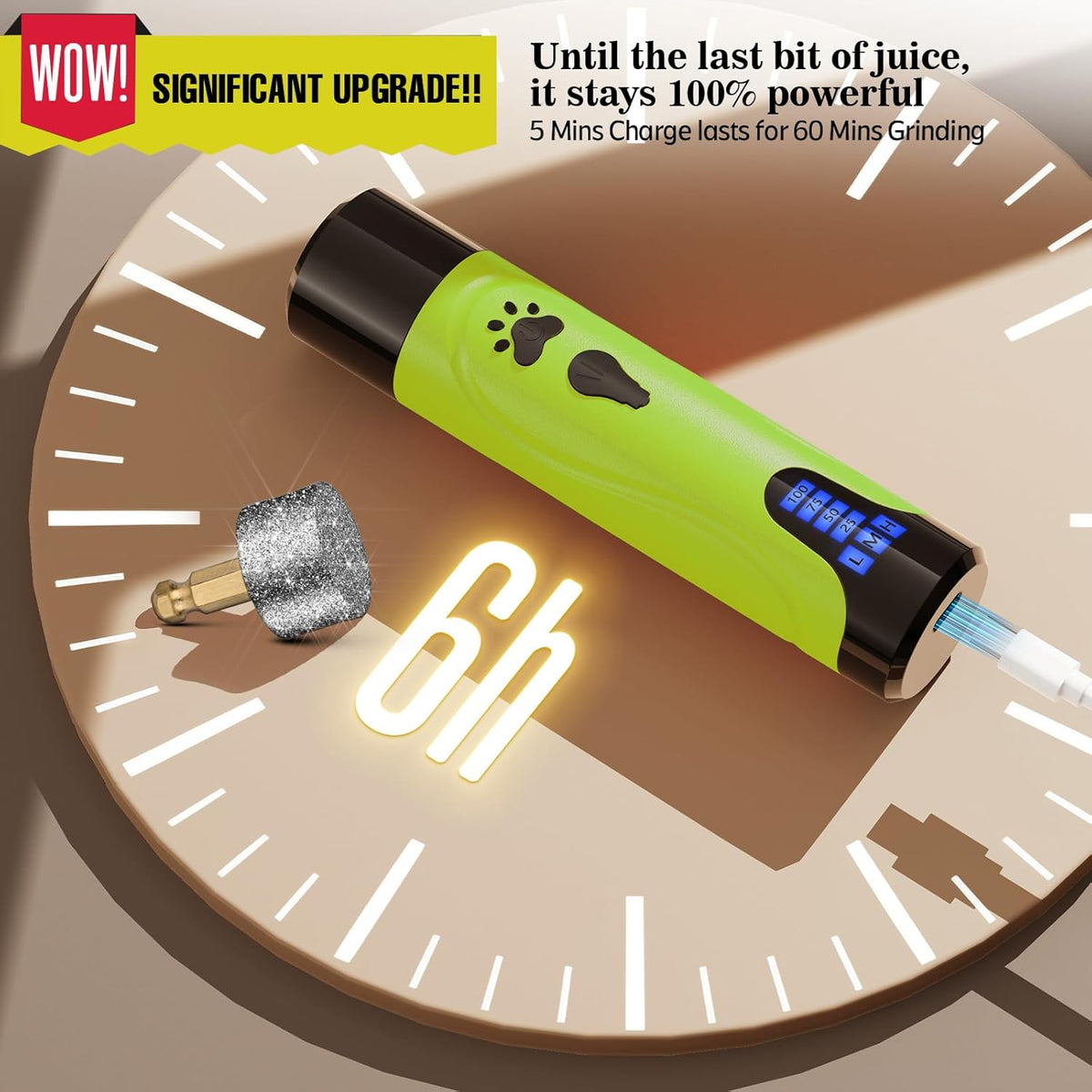 YABIFE Dog Nail Grinder, Dog Nail Trimmers and Clippers Kit, Super Quiet, Rechargeable, for Small