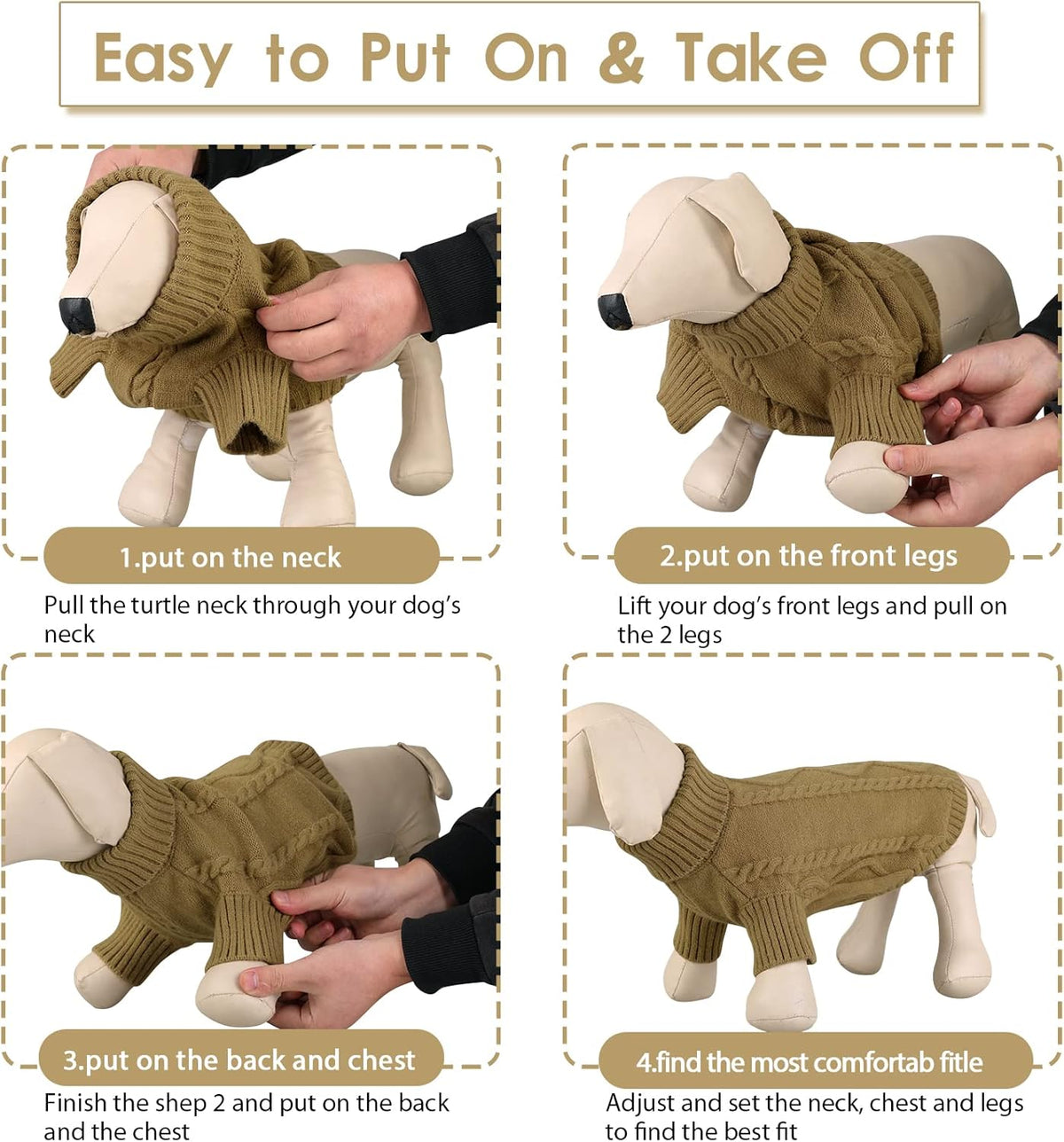 Queenmore Dog Sweater for Large Size Dog,Pitbull Doggy Sweater,XXL Pet Sweater for Labrador
