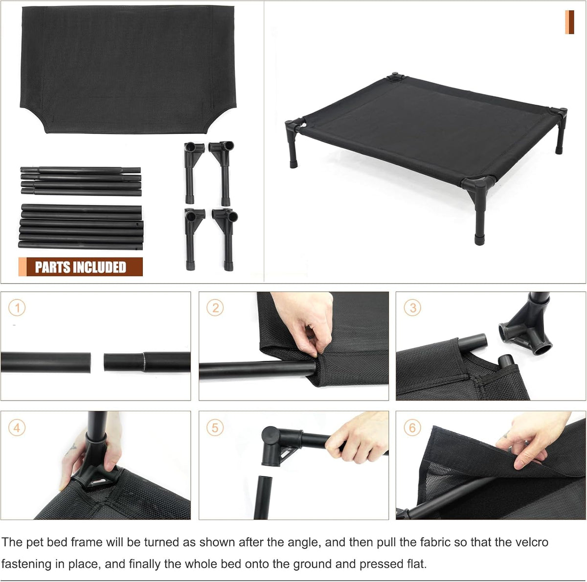 XL Elevated Dog Bed for Large Dogs, Extra Raised Dog Cot Beds, Heavy Duty Pet Cots with Durable