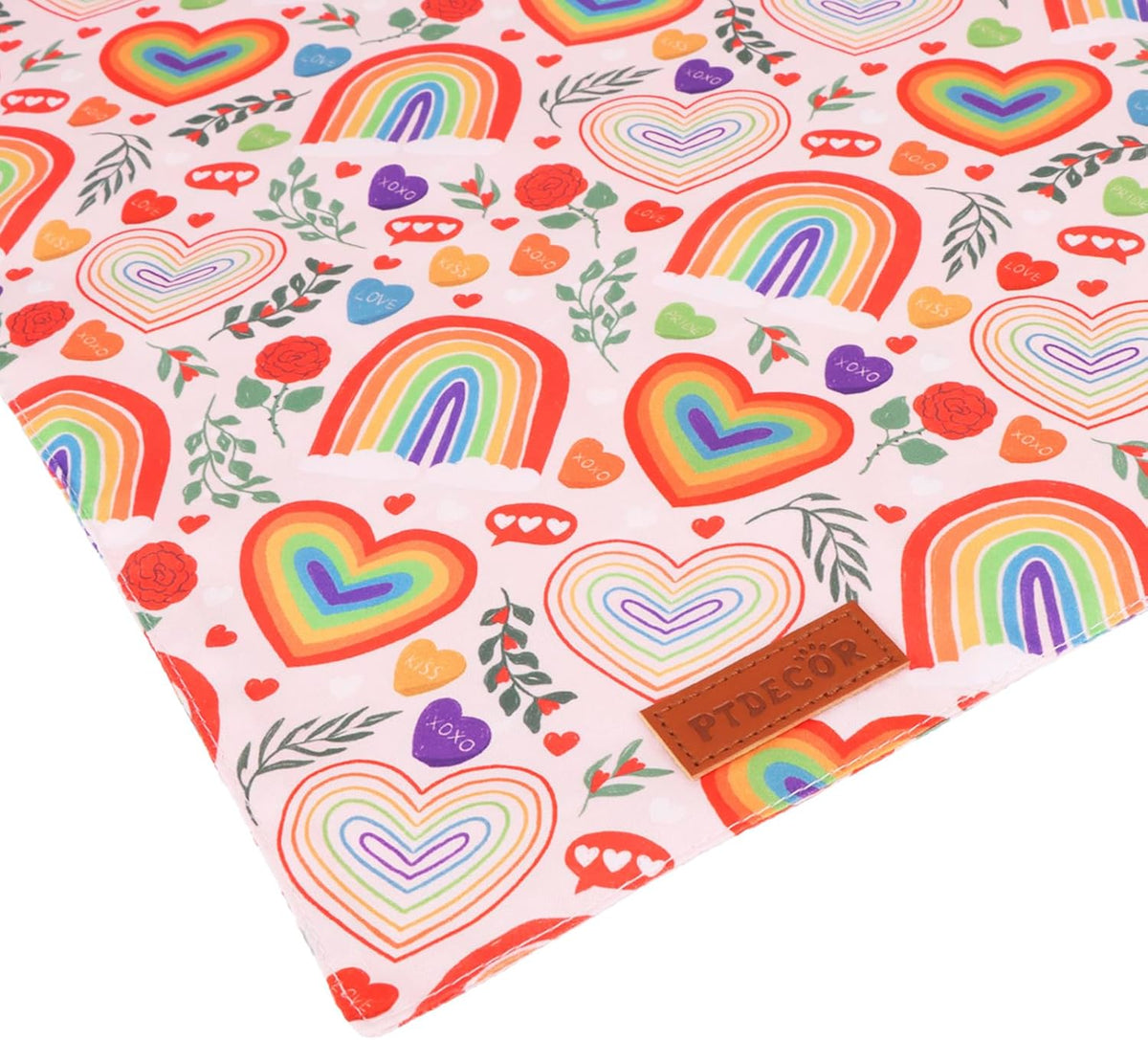 PTDECOR Rainbow Dog Bandanas Pride Day Dog Scarf Reversible Triangle LGBT+ Rainbow Bandanas for