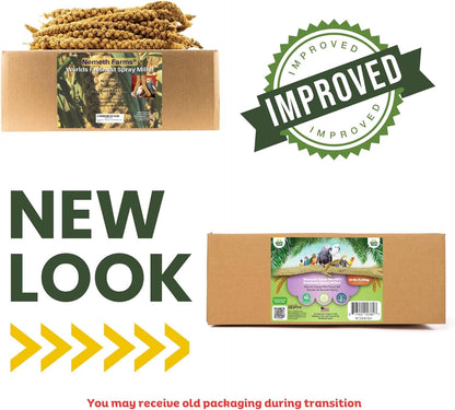 Nemeth Farms- GMO-Free Sun Dried Spray Millet | (No Stems Only Edible Tops) The Original Bird Treat