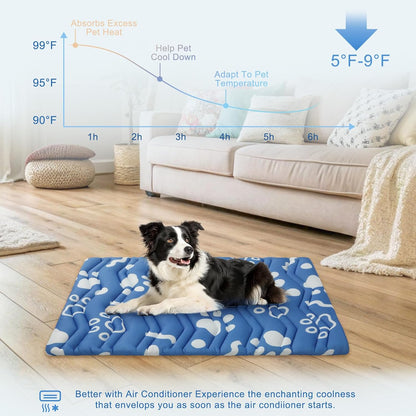 BEAUTYZOO Dog Cooling Mat- Upgraded Thicken Cooling Mat for Large Dogs Reversible(Cool & Warm) Pet