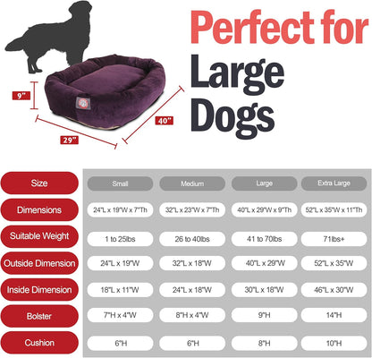Majestic Pet 40 Inch Micro Velvet Calming Dog Bed Washable 40x29x9 (inch) – Cozy Soft Round Donut