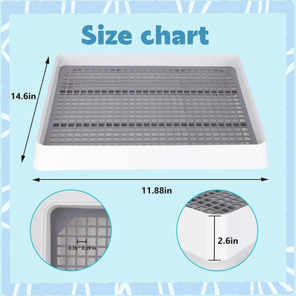 FHTONGE Guinea Pig Litter Box for Cage, Guinea Pigs Litter Pan with Grid, Rectangular Small Amimal