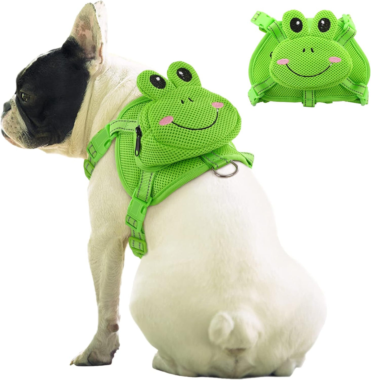 IDOMIK Dog Backpack Harness, No-Pull Dog Backpack with D-Ring for Small Medium Dogs, Cute Self
