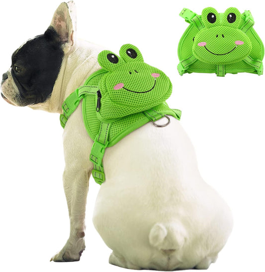 IDOMIK Dog Backpack Harness, No-Pull Dog Backpack with D-Ring for Small Medium Dogs, Cute Self
