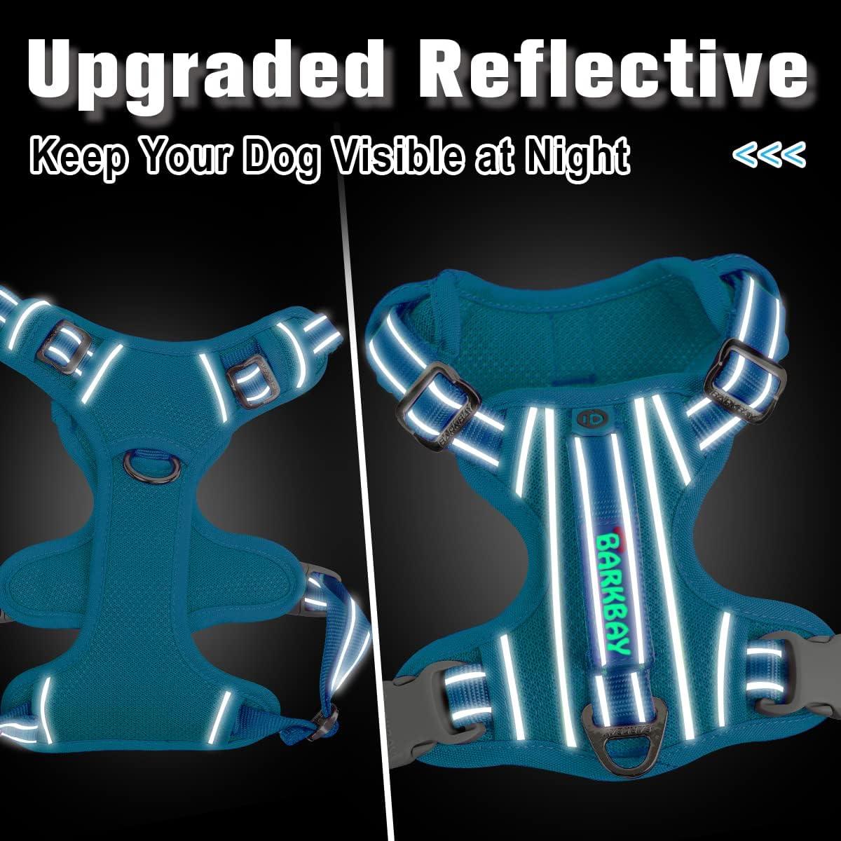 BARKBAY Dog Harness No Pull with ID Tag Pocket - Heavy Duty, Reflective, Easy Control for Large