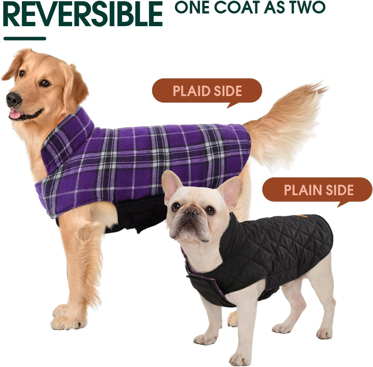 Kuoser Warm Dog Coat, Waterproof Dog Jacket for Extra Large Dogs, Adjustable Durable XXL Doggie