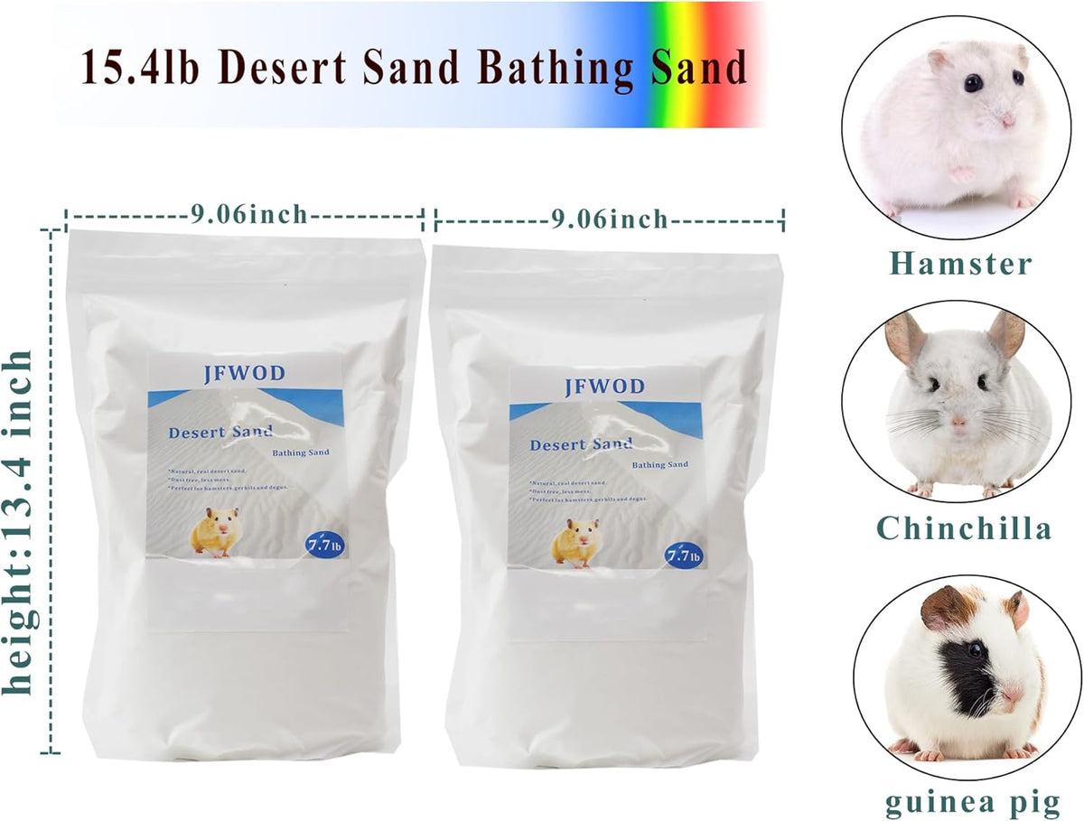 Hamster Bath Sand, 15.4lb Dust Free Desert Sand or Potty Litter Sand for Hamster Chinchillas Gerbil