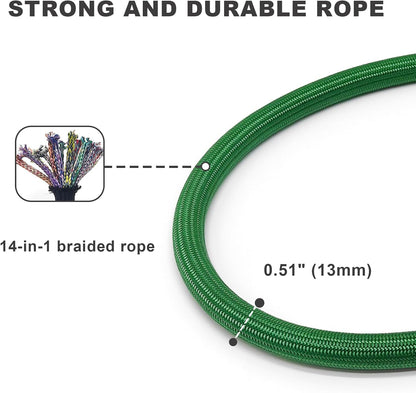 Rope Dog Leash, 4 ft Heavy Duty Dog Leash with Aviation Aluminum Auto Locking Carabiner, Strong