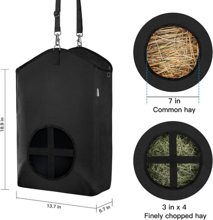 3 Packs Goat Hay Feeder,Hay Bags for Goats,Horses,Sheep,Premium 600D Oxford Cloth,with Metal