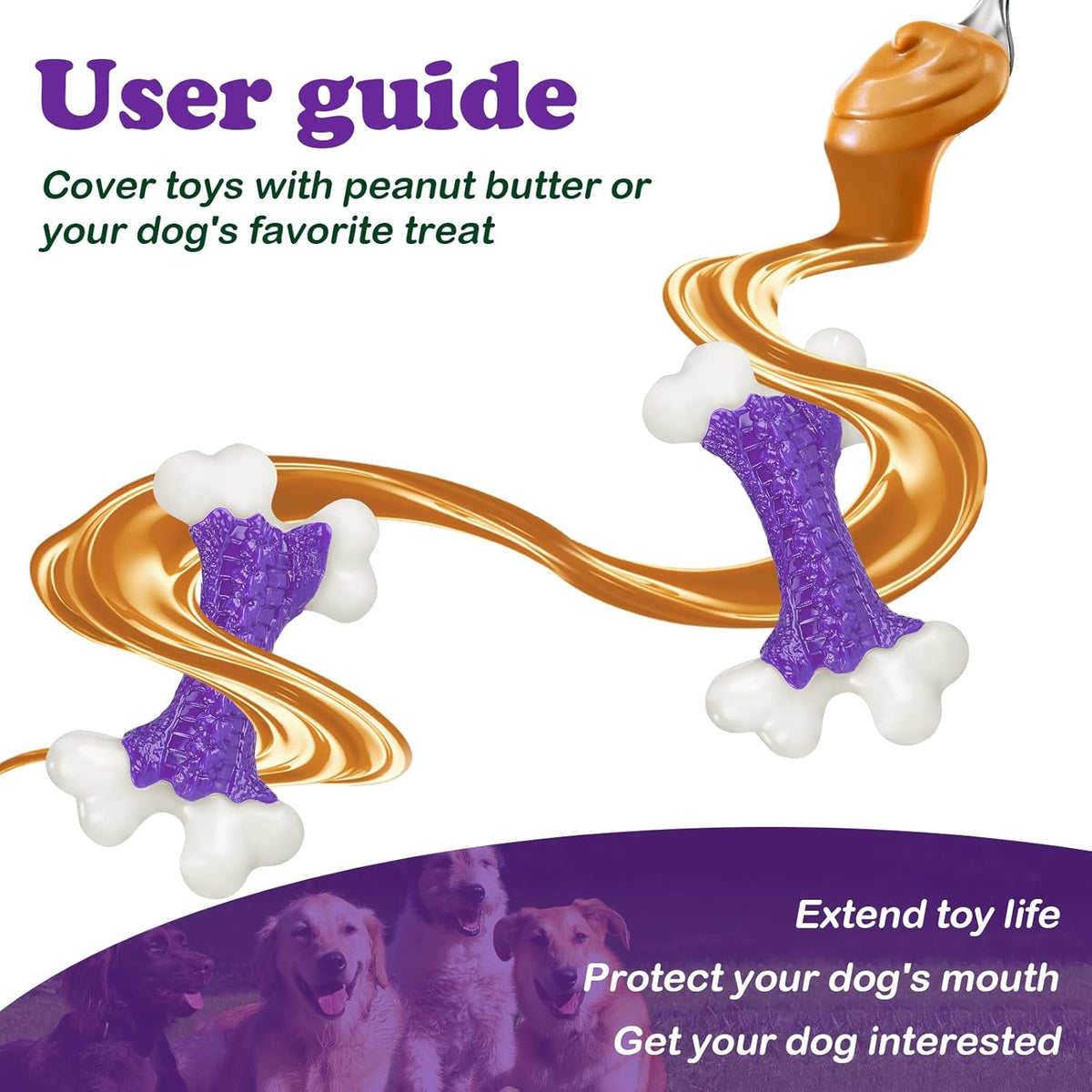 Tough Dog Toys (2 Pack), Dog Toys for Aggressive Chewers Breed, Aggressive Chew Toys for Large