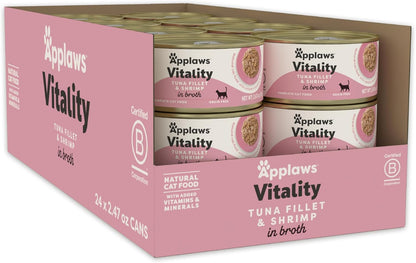 Applaws Vitality Wet Cat Food in Broth, Natural Canned Cat Food, Wet Food for Cats with Added