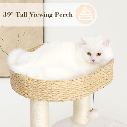 KAMABOKO Modern Cat Tree, 39" Tall Cat Trees for Kittens Climb Play & Rest, Cat-Tree for Indoor