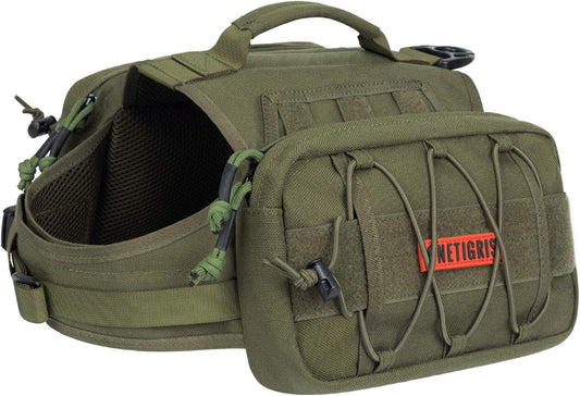 OneTigris Dog Backpack for Medium & Large Dogs, Nylon Backpack for Dogs Tactical Pet Backpack with