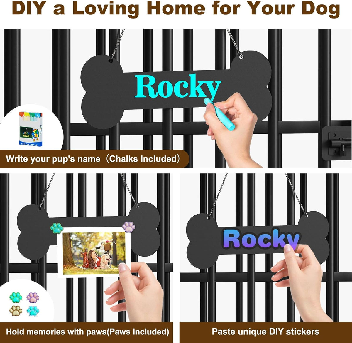 Easycom 41" Dog Crate Furniture Foldable, No Assembly Decorative Dog Kennel Indoor, Dog Crates for