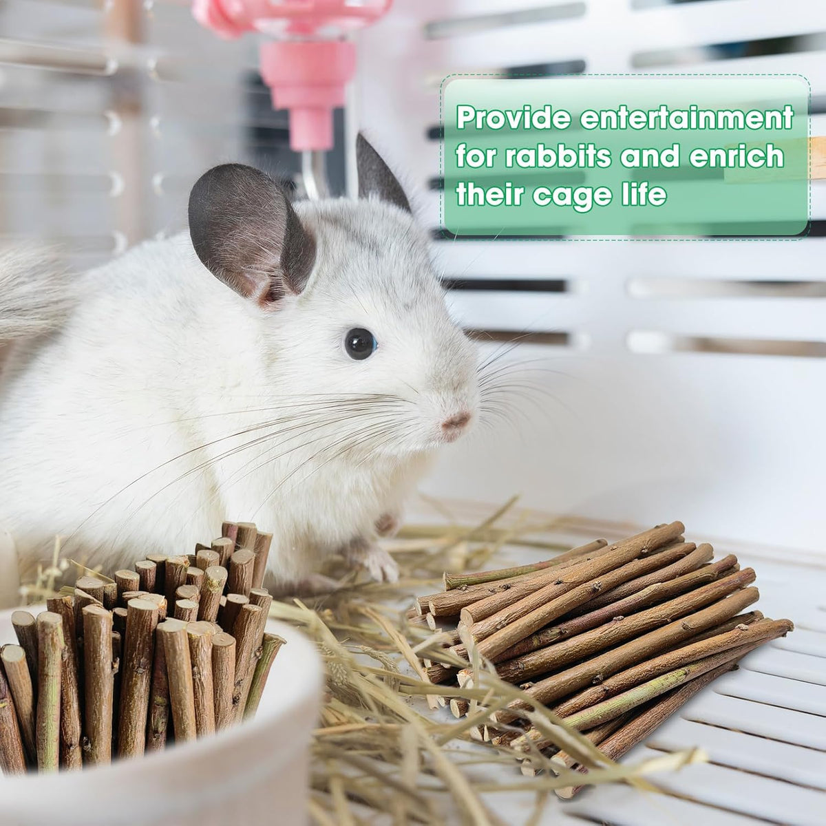 250g Natural Peach Wood Chew Sticks for Rabbits, Hamsters, Chinchillas - Extra Hard Teeth Grinding