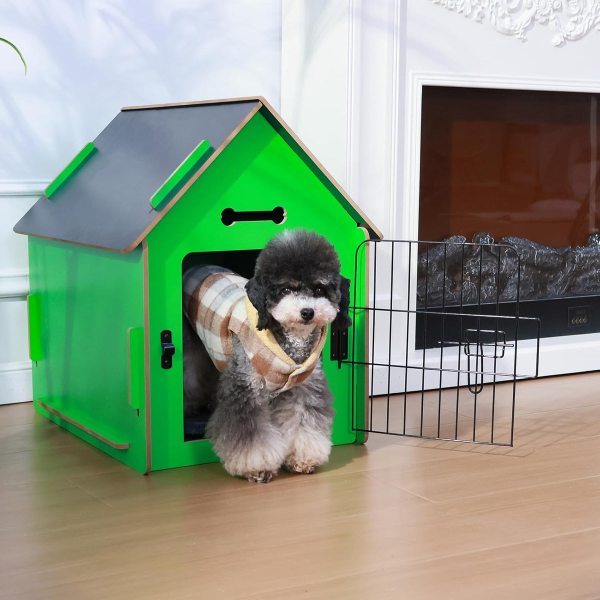 Dog House Indoor for Small Dogs or Cats, Cozy Wooden Design, Small Indoor Bed House, with Air Vents