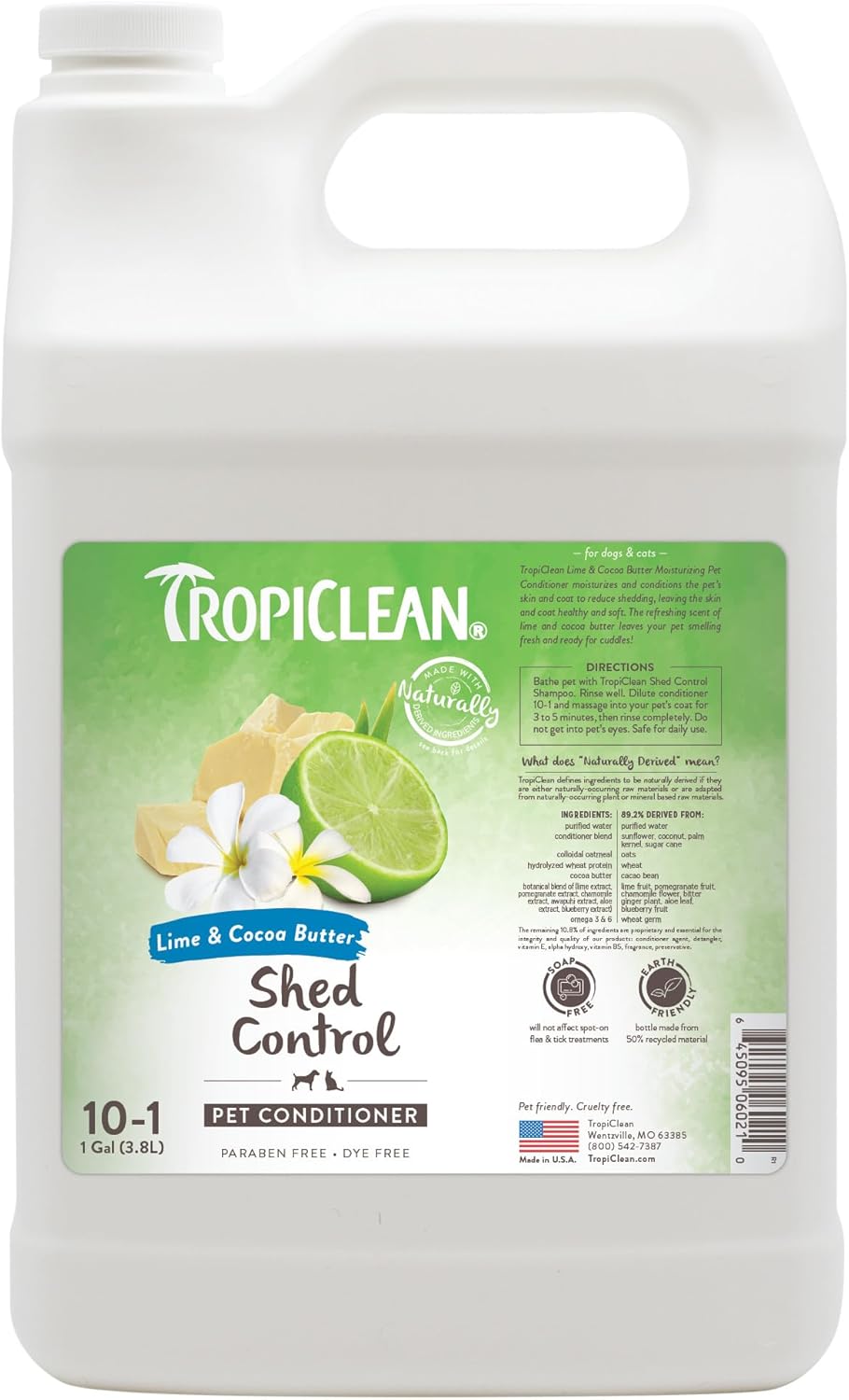 TropiClean Deshedding Dog Conditioner, Professional Conditioner, Reduces Shedding & Softens Coat