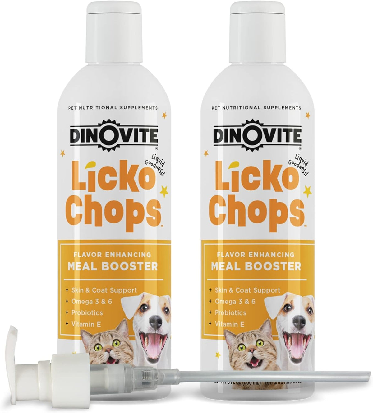 Dinovite Lickochops for Dog & Cat Supplement Enhanced with Omega-6, 3 Fatty Acids, Probiotics and