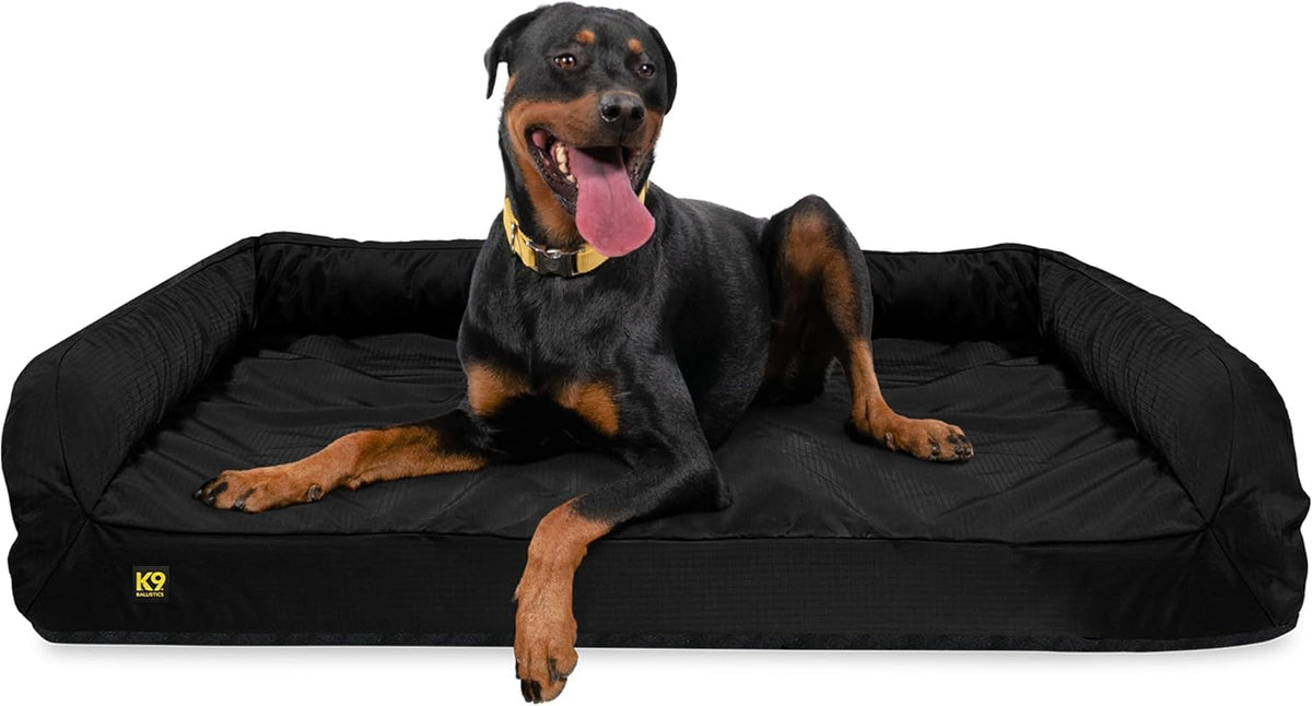 K9 Ballistics Tough Orthopedic XL Extra Large Bolster Dog Bed - Washable, Durable and Water