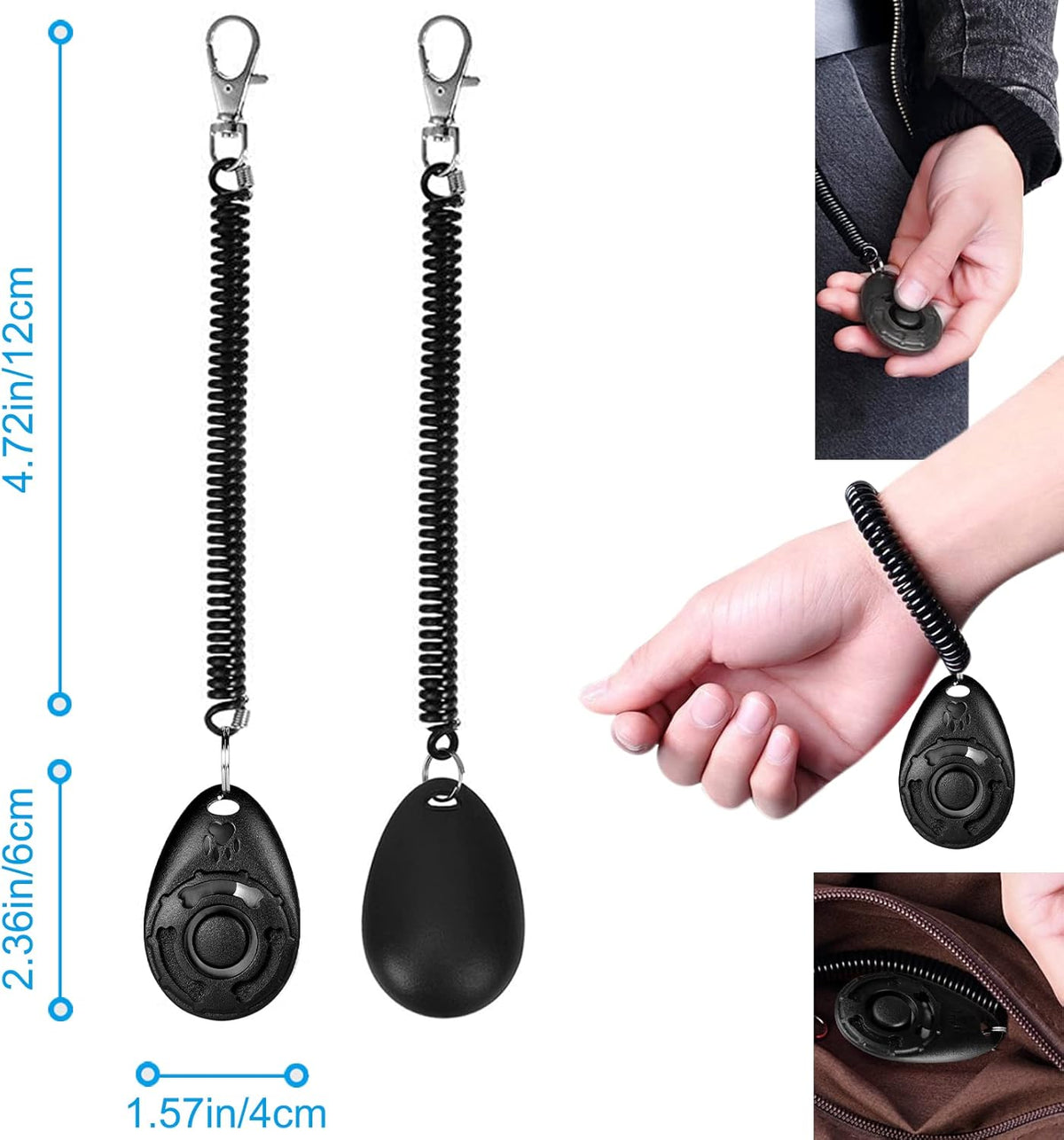 Dog Clicker for Training, 2 Pack Dog Training Clicker, Clicker Dog Training with Wrist Strap, Pet