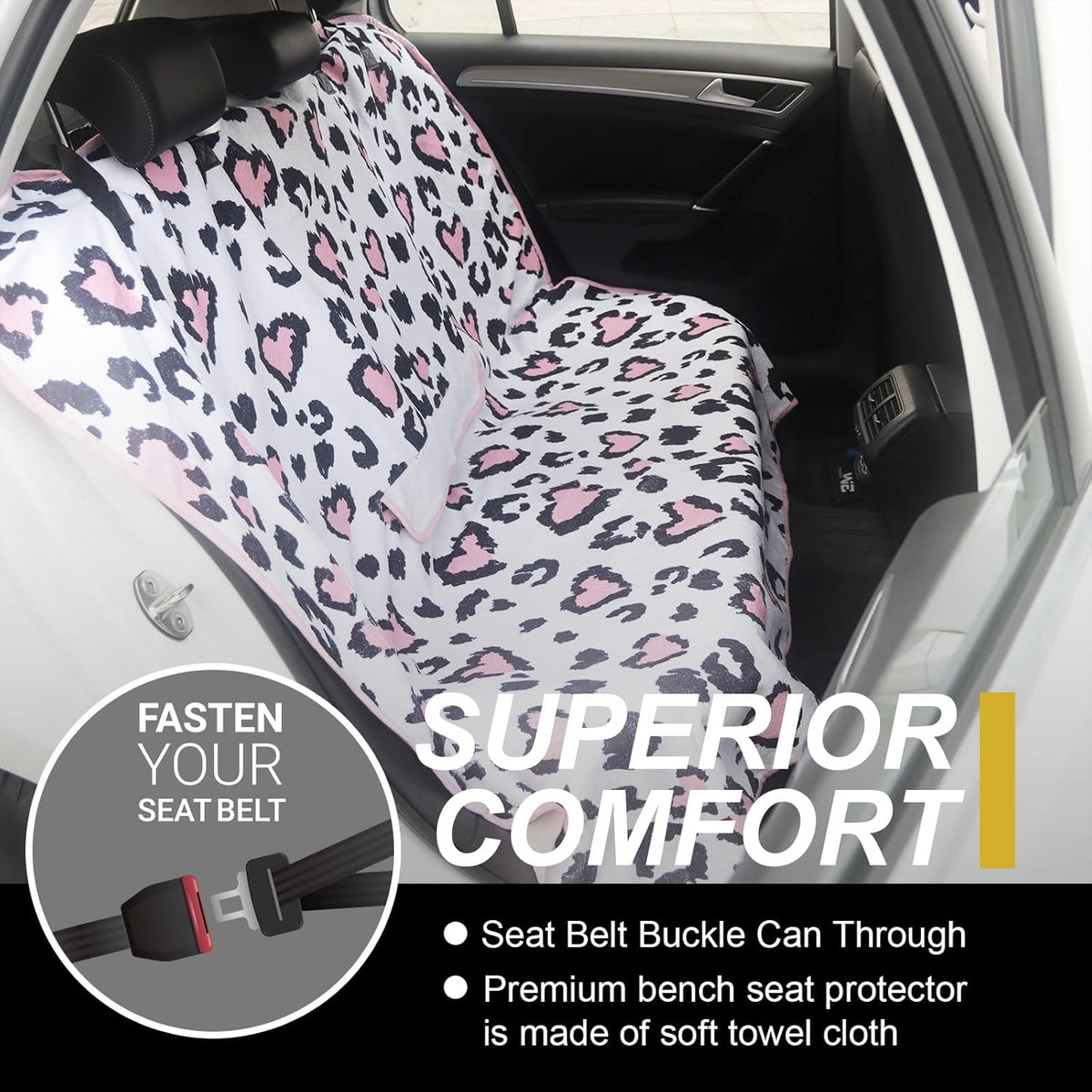 Back Seat Cover for Car Trucks Van SUV,Waterproof Rear Bench Towel Seat Covers for Dogs and