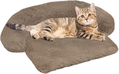 Calming Dog Bed Fluffy Plush Dog Mat for Furniture Protector with Removable Washable Cover for
