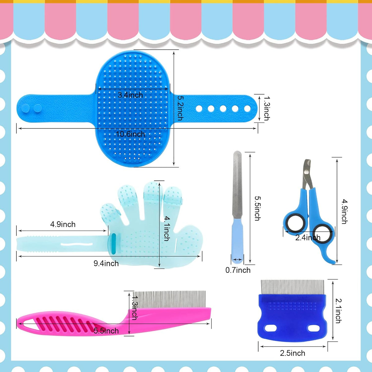 Rabbit Grooming Kit, Rabbit Brush for Shedding with Bunny Nail Clipper, Rabbit Nail Trimmers with