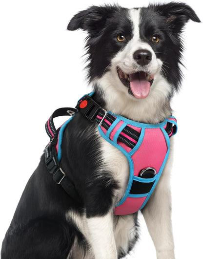 rabbitgoo Dog Harness Medium Sized, No Pull Dog Vest with 3 Buckles, Adjustable Soft Padded Pet