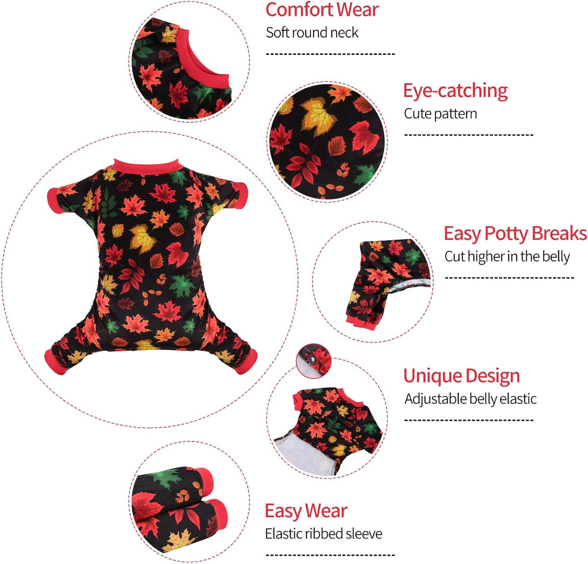 CuteBone Dog Halloween Pajamas Puppy Onesies Small Dogs Soft Pjs Coat Cat Apparel Comfy Pet